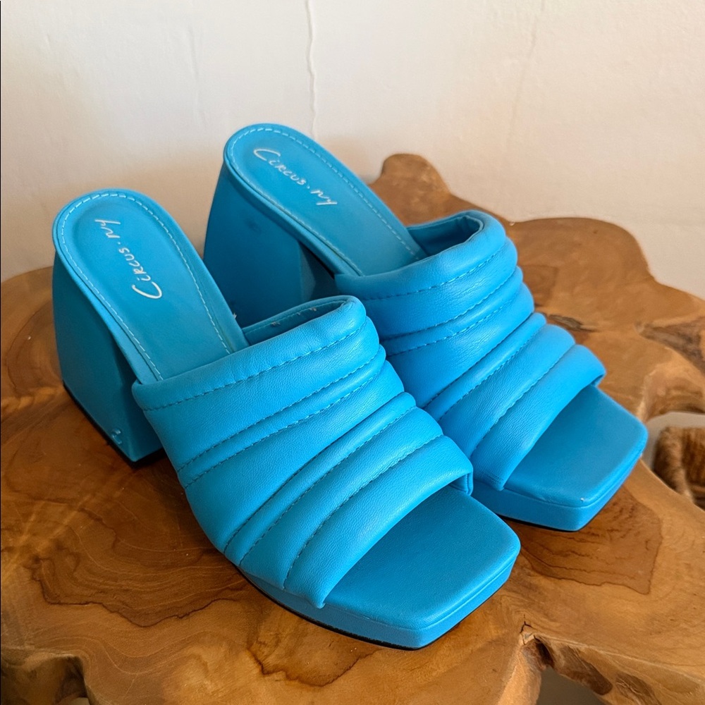 Blue Women's Block Heel Sandals
